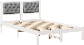vidaXL Estructura De Cama Con Cabecera Gris Claro 120 X 200 Cm Vidaxl