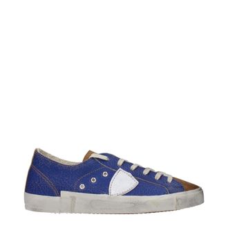 Philippe Model Blue Leather Low Top Mens Sneakers
