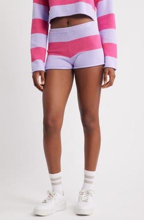 Florence By Mills Cotton Blend Rugby Sweater Shorts in Hot Pink Millie Lavnder at Nordstrom Rack, Size Medium