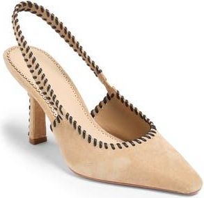 Cinq &agrave; Sept Suki Whipstitch Slingback Pump in Brown Sugar/black at Nordstrom Rack, Size 10.5Us / 40.5Eu