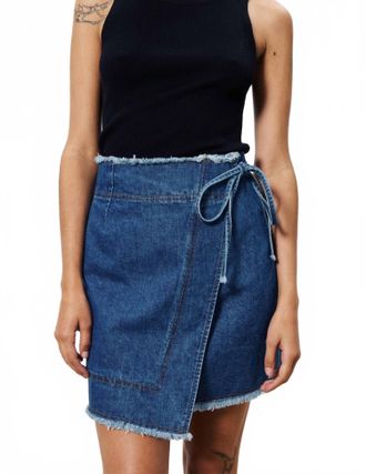FRNCH Nise Denim Mini Skirt In Blue Jean