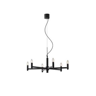 Netlighting Karol 6 Candle Ceiling Pendant SlateGrey E14 in Black