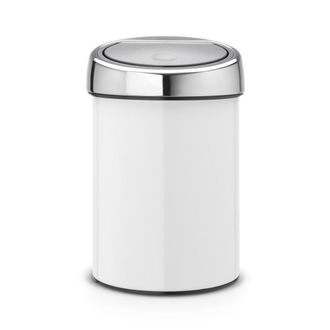 Brabantia 364488 Papelera 3 L Alrededor Pl&aacute;stico, Acero Inoxidable Met&aacute;lico, Blanco