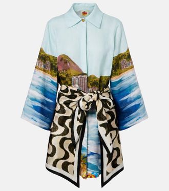 Farm Rio Vestido camisero Copacabana de lino