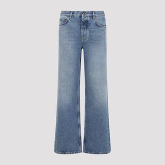 Off-white Gebroken witte halve pijl slanke, ontspannen jeans