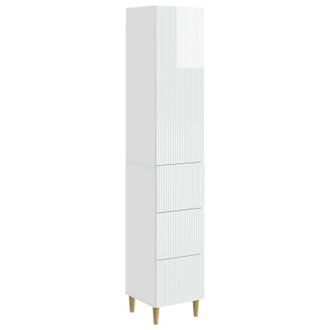 vidaXL Juego De Armarios 2 Uds. Blanco Brillante Madera De Ingenier&iacute;a Vidaxl