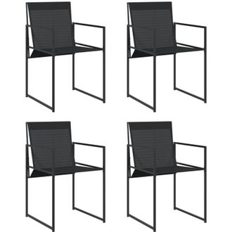 vidaXL Vidaxl - Sillas De Jard&iacute;n Con Cojines 4 Unidades Acero Y Textilene Negro