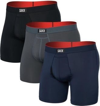 Saxx Assorted 3-Pack Multi-Sport Mesh Performance Boxer Briefs in Turbulence/navy/blk at Nordstrom, Size Xx-Large