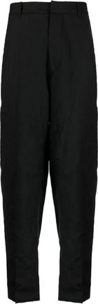 Lardini Slim-fit Trousers, male, Black, XL, Black Wool Blend Tapered Trousers