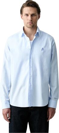 Karl Lagerfeld 9By 2-Kdmztk_05X Shirt - Heren - Zakelijke Overhemden - Blauw - 3XL - Katoen - Overhemden