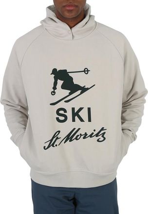 Bally Silver Birch Ski St. Moritz Diagonal Fleece Hoodie, Size X-Small