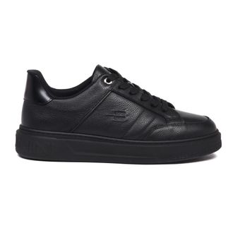 Baldinini Gekreukt Leren Sneaker - Heren - Schoenen - Zwart - Maat: 45 EU Leer