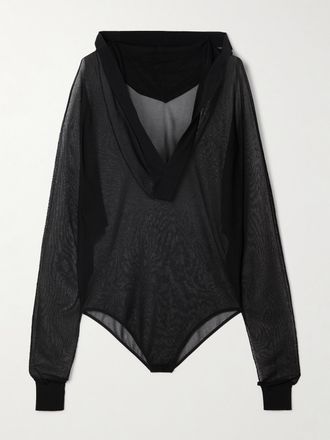 Alaia Body In Jersey Con Cappuccio - Nero