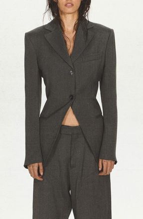 Mango Fitted Waist Suit Jacket in Black at Nordstrom, Size X-Small