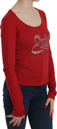 Exte Crystal Embellished Long Sleeve Womens Blouse