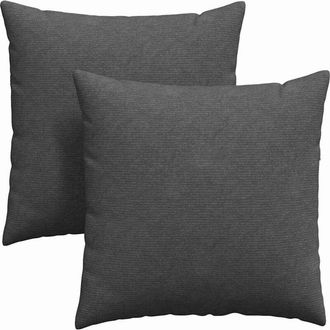 vidaXL Cojines De Sof&aacute; 2 Pcs Gris Oscuro 60 X 60 Cm Tela De Pana Vidaxl