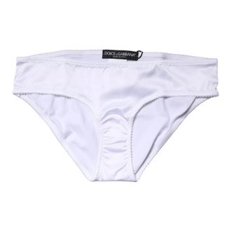 Dolce & Gabbana Bottoms, female, White, Size: S Silk Stretch Mid Waist Brief Panty
