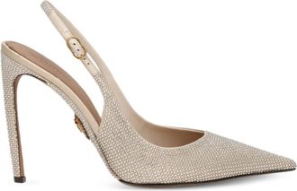 Dolce & Gabbana 105 mm Devotion slingback pumps verfraaid met stras - Beige