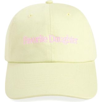 Favorite Daughter Classic Logo Cotton Twill Baseball Cap in Green Tea at Nordstrom
