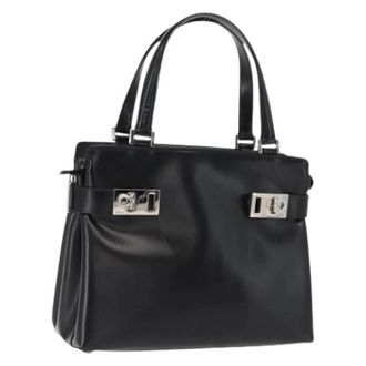 Ferragamo Pre-owned Handbags, female, Black, Size: ONE SIZE Pre-owned Leather Handbag