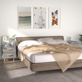 vidaXL Mesitas De Noche 2 Unidades Gris Sonoma 40x35x47,5 Cm Vidaxl