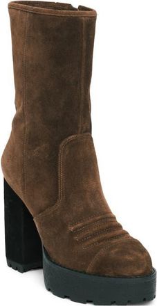 Cinq &agrave; Sept Marley Lug Sole Platform Boot in Chocolate at Nordstrom, Size 37.5