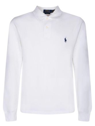 Polo Ralph Lauren Slim Fit White Polo With Classic Collar And Embroidered Pony Logo On The Front In Cotton Man