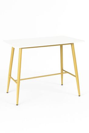 Regalos Miguel Mesa de comedor en acero reforzado blanca para 4-6 personas