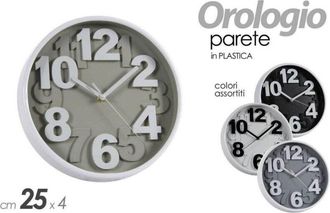 Trade Shop Trade Shop - Reloj De Pared Redondo Moderno 25x4cm Colores Surtidos Pl&aacute;stico 805530