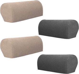 OEM 4 Pezzi Copri Braccioli Per Divano, Copri Mobili Elastici Antiscivolo, Grigio Kaki