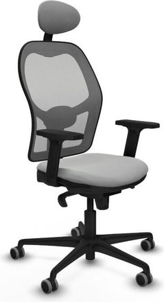 Piqueras y Crespo Jorquera Sincro Malla Gris Similpiel Gris Claro Brazos 2d Base Nailon Cabecero Fijo Ruedas 65mm Engomada