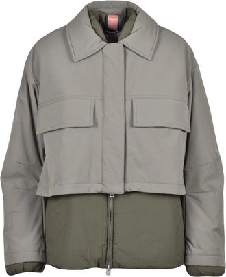 Dekker Sage Green Cropped Padded Polyamide-Blend Coat