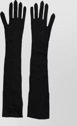 Dolce & Gabbana cashmere ribbed elbow-length gloves