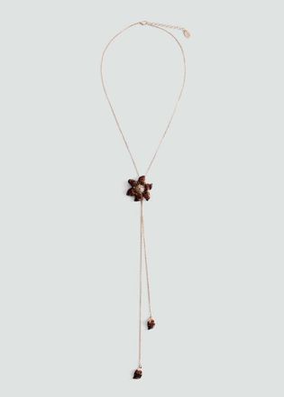 Mango Collana doppia fiore oro - Donna - Taglia unica - MANGO