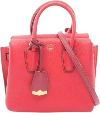 MCM Pre-owned Handbags, female, Red, Size: ONE SIZE Pre-owned Mini Milla Leather 2way Handbag