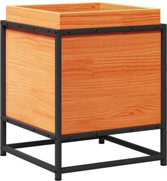 vidaXL Vidaxl - Jardinera De Madera Maciza Pino Marr&oacute;n Cera 40x40x50 Cm