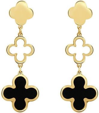 Italian Gold, Inc 14K Onyx Clover Dangle Earrings