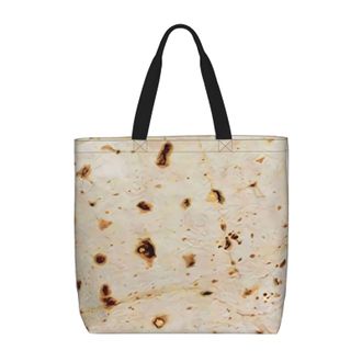 Generic Women Handbag Burritos Giant Flour Tortilla Taco Travel Tote Bag Reusable Casual Shopping Bags, For Work, Wedding, Christmas, School, Birthday