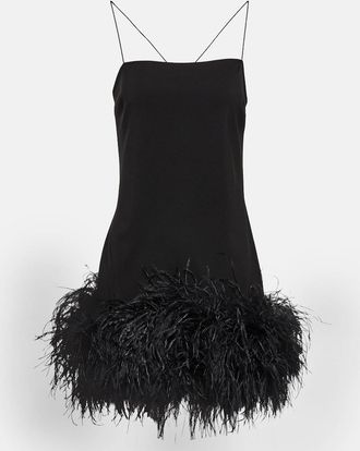 The Attico Feather-trimmed minidress