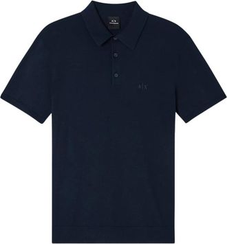 A|X Armani Exchange Polo in katoen - Heren - Polos - Blauw - XL - Katoen - Tops