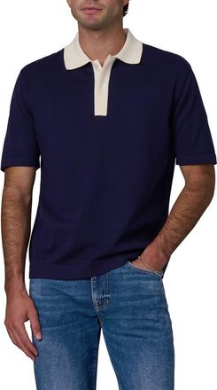Joe's Contrast Collar Cotton Polo in Baritone Blue at Nordstrom, Size Xx-Large