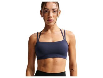 Nike Dri-FIT Zenvy Strappy Light Support Padded Sports Bra Womens Bra Midnight Navy/White : XL (US 16-18), Polyester/Spandex