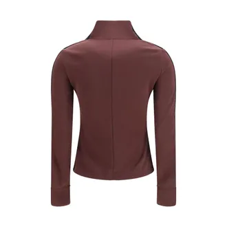 Courr&egrave;ges Bicolor Zip-Up Sweatshirt - Bordeaux