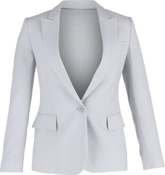 Stella McCartney Stella McCartney Pre-owned Womens Single-Breasted Blazer with Pockets in Light Blue Viscose - Size EU 36 (Womens)