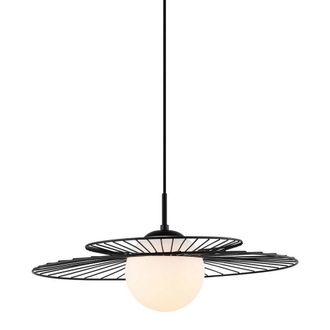 Netlighting Modern Hanging Pendant Black 1 Light with Black White Shade E27