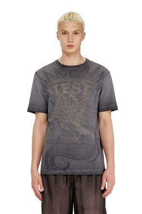 Diesel Jersey T-shirt with embossed graphic - T-Shirts - Man - Grey