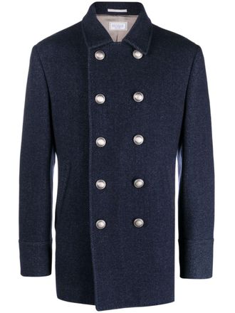 Brunello Cucinelli Jas met dubbele rij knopen - Blauw