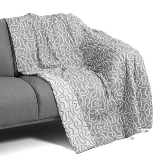 Oresteluchetta Cuadros de algod&oacute;n gris doble cara 135 x 190 cm