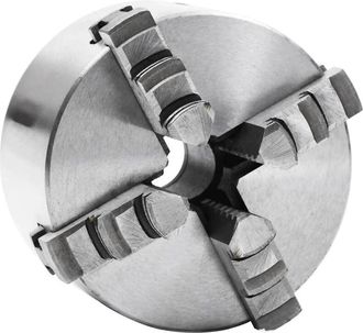 vidaXL Mandril De Torno Autocentrante De 4 Mordazas 100 Mm Acero Vidaxl