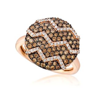 Le Vian Ladies Chocolate Diamond Pave Rings set in 14K Strawberry Gold